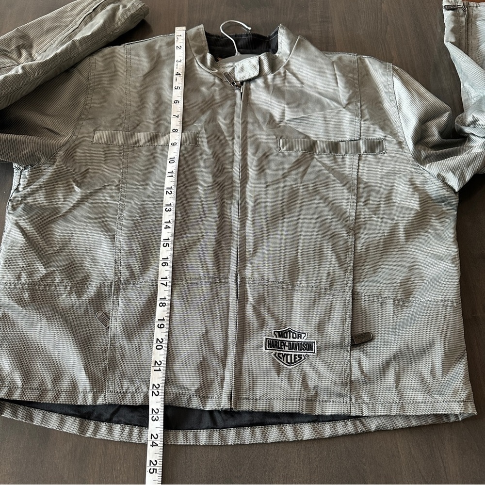 Harley Davidson Silver Moto Cropped Riding Jacket XL - Picture 11 of 13
